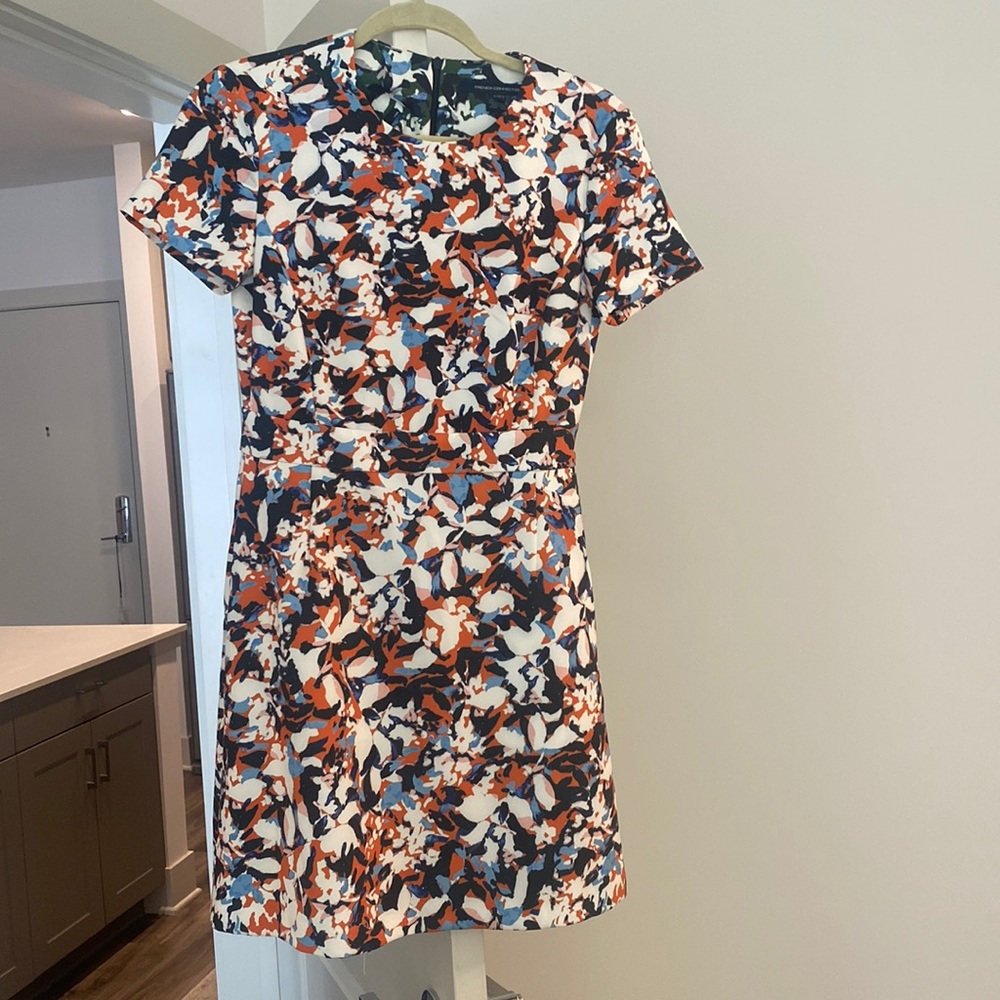 NWT French Connection Orange and Blue Floral Dress